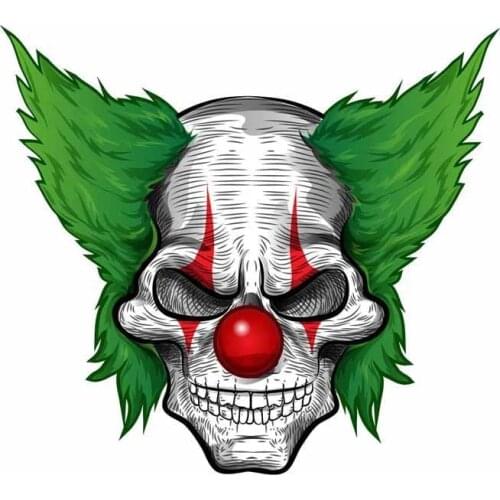S30243# 13CM/15CM/17CM PVC Decal Skull Clown Waterproof Car Sticker for Bumper Rear Window Laptop Toilet