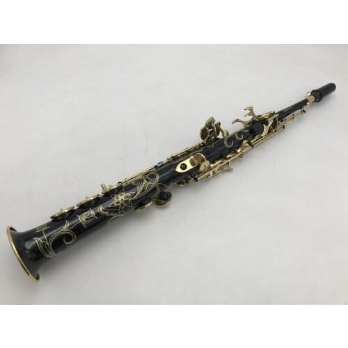 Soprano Saxophone S-901Black paint High Quality Straight B flat Sax Musical Free Shipping with Hard boxs