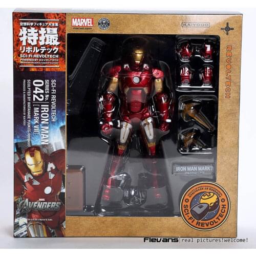 SCI-FI Revoltech Series NO. 042 Iron Man Mark VII MK 7 PVC Action Figure Collectible Model Toy