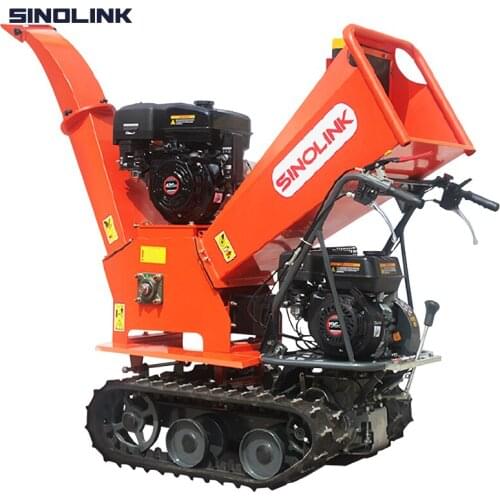 SINOLINK GST120 Wood Chipper 13.5/14/15HP Gasoline Engine Powered ATV Towed Log Shredder Machine Garden Forestry Tree Chipping