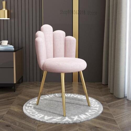 Modern Minimalist Girl Bowknot Bedroom Makeup Stool Dressing Table Small Chair Nail Back Ins Nordic Net Red