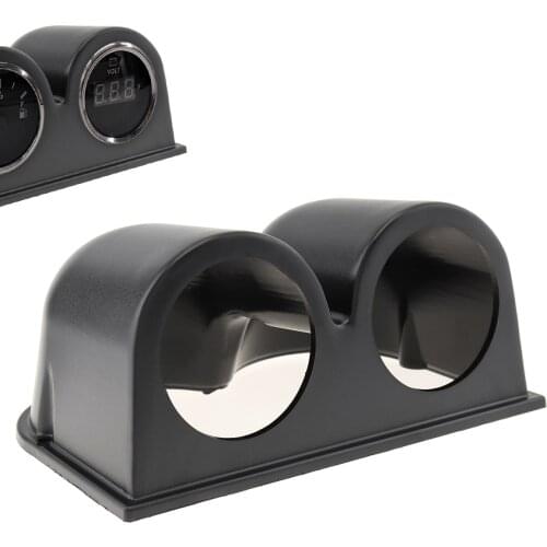 Universal High-Quality Practical Black 52mm Double Hole Gauge Cup Mount Holder Suitable for Cars / Vehicles / Boats