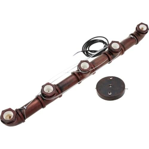 Lixada Retro Vintage Pendant Light Bronze Metal Water Pipe Shaped Pendant Lamp E26/E27 Base Holder for Home Room Bar Decoration