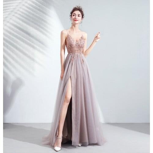 Cherry Pink New Evening Dress Handmade Sequins Beading Backless V-neck Lllusion Prom Formal Gown Custom Made