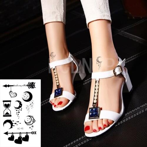 Waterproof Temporary Tattoo Sticker Arrow Star Moon Love Heart Hourglass Shape Flash Tatoo Fake Tatto Body Art for Women Men