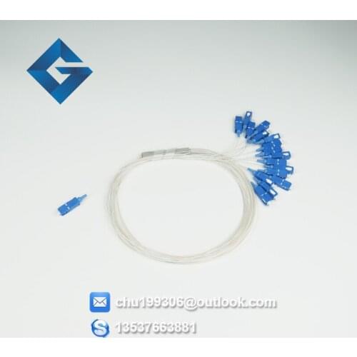 High quality 1x16 SC/UPC 0.9MM single mode PLC Splitter Fiber Optical splitters