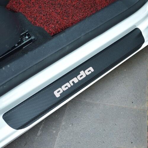Carbon Fiber Car Door Sill Sticker Anti Scratch Scuff Car Styling Sill Protection For FIAT Panda City cross Panda Cross Panda