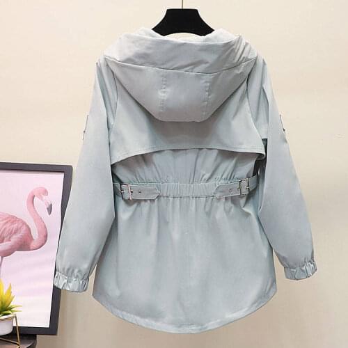 2020 New Autumn Womens Jackets Casual Hooded Windbreaker Coat Long Sleeve Overcoat Fashion Outerwear Coat Female Jacket P330