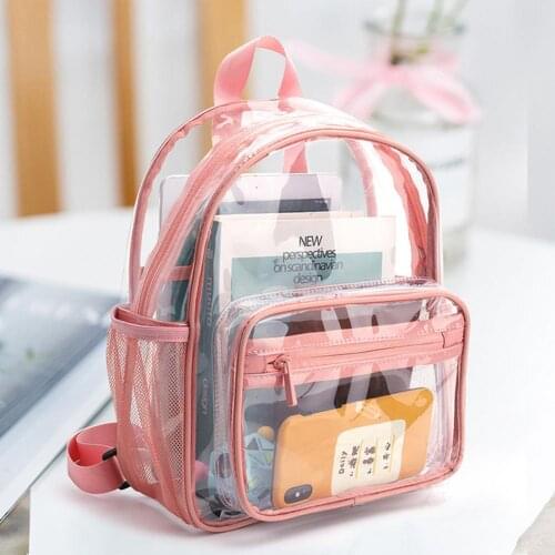 Women Backpack Transparent Waterproof PVC Bag Female Fashion Teenagers Students Transparent Sequin Bag Femme Backpacks
