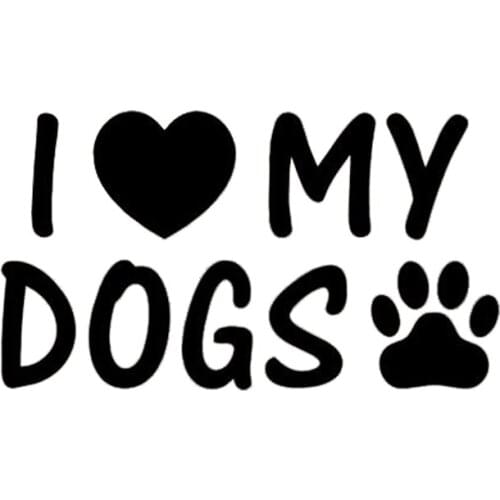 15*8.4cm I Love My Dogs Paw Print Decal Sticker Car Truck Motorcycle Cute And Interesting Fashion Sticker Decals