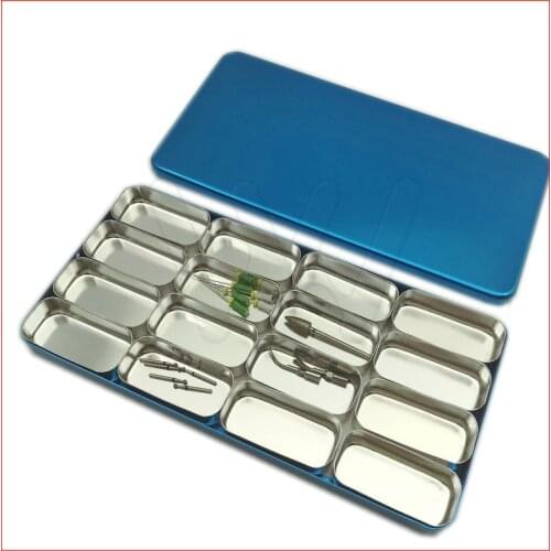 16 rack Dental box for Bur H K File Holder Block Sterilizer Case Disinfection Endo Box Dental Lab