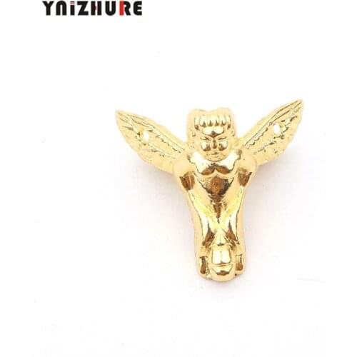 30*27mm 4Pcs Zinc Alloy Mini Angel Footing Decoration Legs Vintage Wooden Box Cabinet Corner Bronze Tone Color