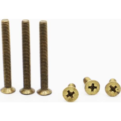 5-50pcs GB819 M2 M2.5 M3 M4 M5 M6 Brass Cross Countersunk Screws Phillips Flat Head Machine Screw DIN965