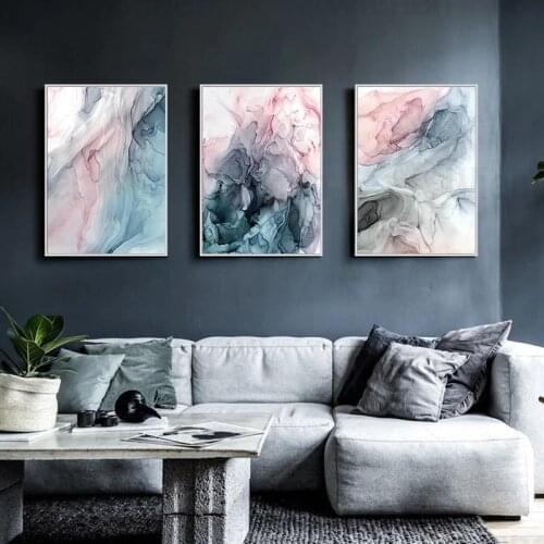 Nordic Abstract Canvas Painting Colorful Ink Art Poster Modern Home Decoration Wall Picture Decor Painting for Living Room Bedsi