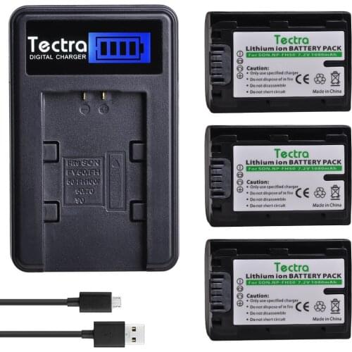 3pc 1080mAh NP-FH50 NP FH50 NPFH50 Li-ion Battery+LCD Charger for Sony A230 A330 A290 A380 A390 dcr-sr62 DCRSR200 DVD305
