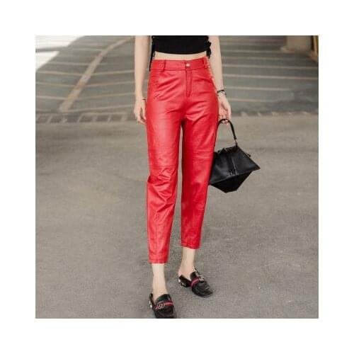 Top brand Fashion 2020 New Real Sheep Leather Pants BP56 high quality