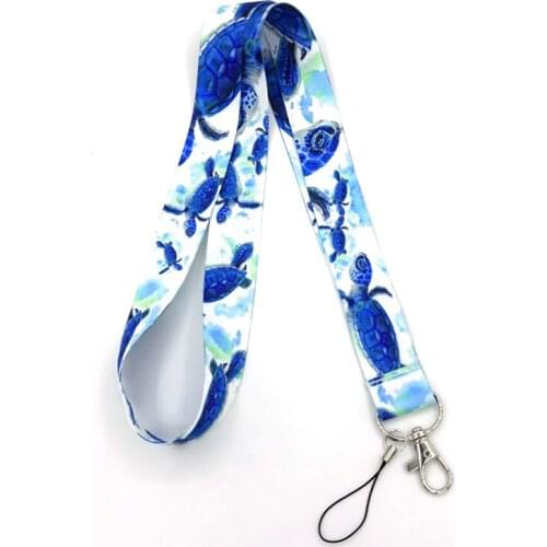 100pcs RE253 Sea turtle kids Neck Lanyard keychain Mobile Phone Strap ID Badge Holder Rope Key Chain Keyrings cosplay Accessory