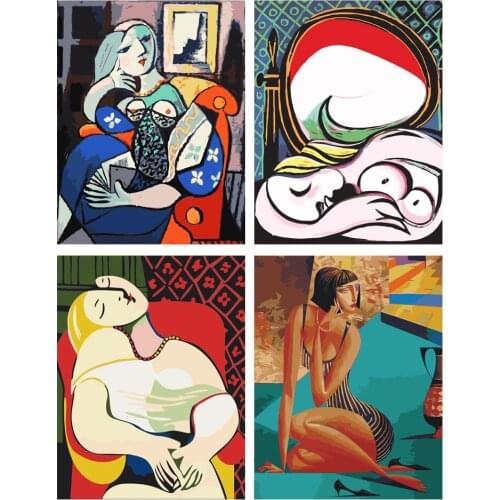 DIY Painting By Numbers Abstract Girl Hand Painted Modern Oil Painting Dream Paint Canvas Picture Home Decoration Wall Art