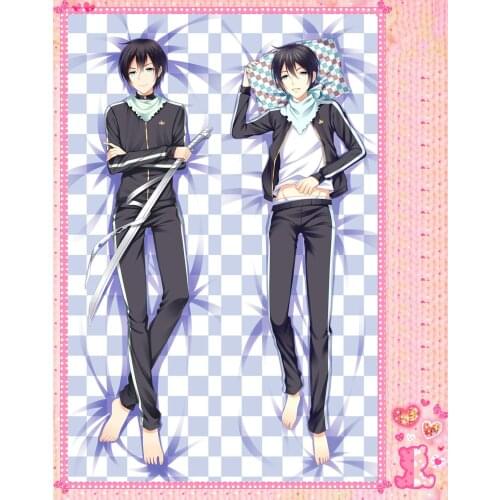 Anime Cartoon Noragami Double-Sided Bolster Hugging Pillow Case Pillow Cover Pillowcase Peach Skin 2 Way No.511018