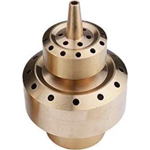 Hot 1 Inch Brass Double 2 Layer Shining Coat Flower Column Fountain Nozzles Garden Landscape Fountain Garden Pond Decoration Fou