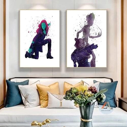 Superhero Canvas Painting Anime Canvas Wall Art Childrens Room Decoration Exquisite Gift Abstract Marvel Character Painting