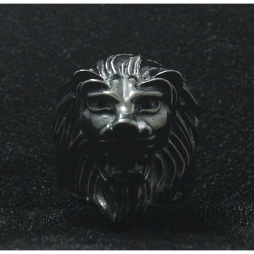 316L Stainless Steel Cool Classic Black Lion King Ring