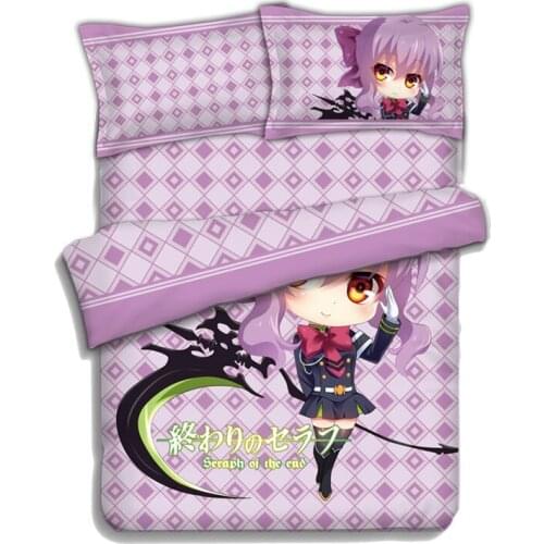 Japanese Anime cartoon Bed Sheet/Duvet Cover/Two Pillowcases Bedding Linen 4pcs Set