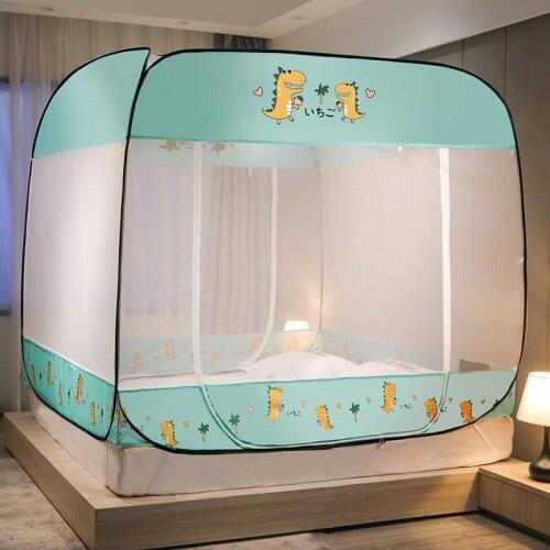 Square Top Mongolian Bag Mosquito Net Household Installation-Free Adult Foldable Baby Drop-Resistant Three-Door