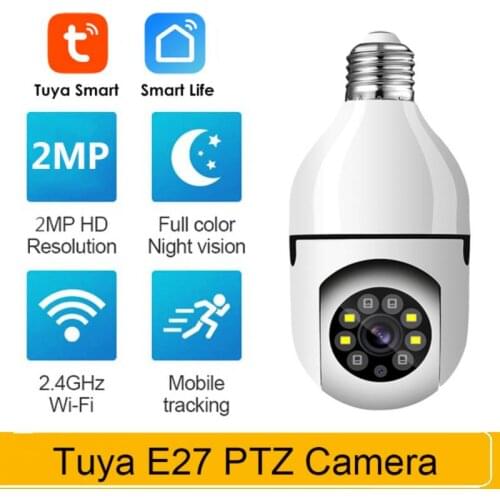 2MP Tuya Smart Life E27 Bulb Lamp IP Camera Waterproof Support Auto Tracking Alarm Tone Function Video Surveillance Camera