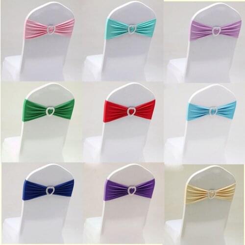 10/30pcs/ Lycra Spandex Chair Sash Bands With Buckle For Wedding Party Birthday Banquet Chair Decoration Tablecloth Table Runner