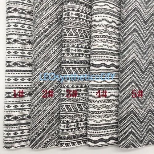 LEOsyntheticoDIY Black White Wave Stripes Printed Chunky Glitter Leather Fabric Sheets with Soft Felt Backing 21X29CM 6S31A