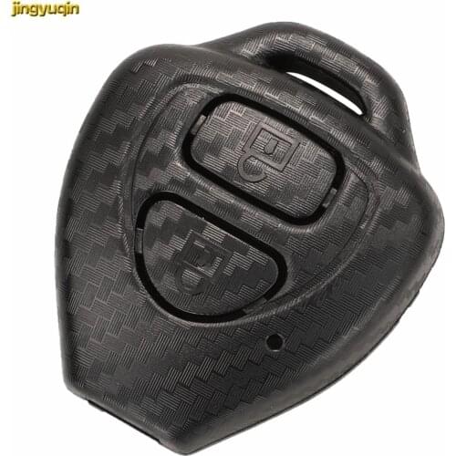 Jingyuqin 20pcs Remote Car Key Case For Toyota Avlon Crown Corolla Camry RAV4 Reiz Yaris Prado 2 Buttons ABS Carbon Matte Cover