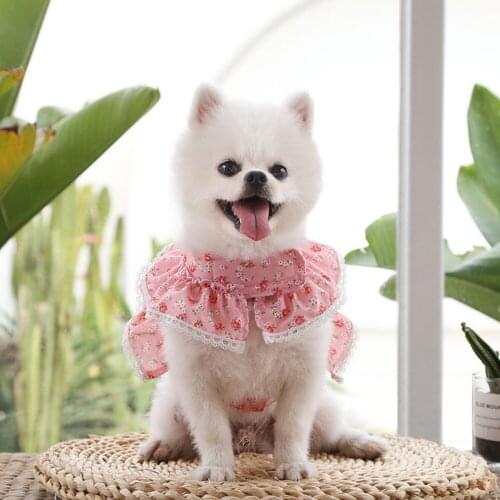 Cute Dog Harness Vest Breathable Dog Harness Sweet Clothes Leash for Dogs Cats Puppy Collar Cat Pet Dog Floral Print Chest Strap