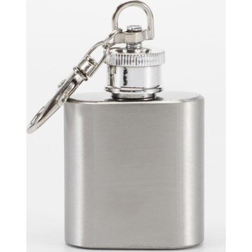 1oz Mini Hip Flask Strap Stainless Steel Metal Portable Pocket Flagon Alcohol Wine Bottle With Keychain LX1330