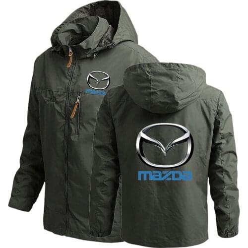 New Men Mazda Car Logo College Hooded Style Print Classic Warm Sweatshirts Zipper Cardigan Jacket Hoodie Coat Male