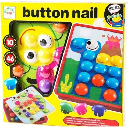 Baby Toys 13 24 Months Button Art Toy for Toddlers DIY Educational Learning Toy with 46 pcs Pegs Baby Boy Toys Oyuncak