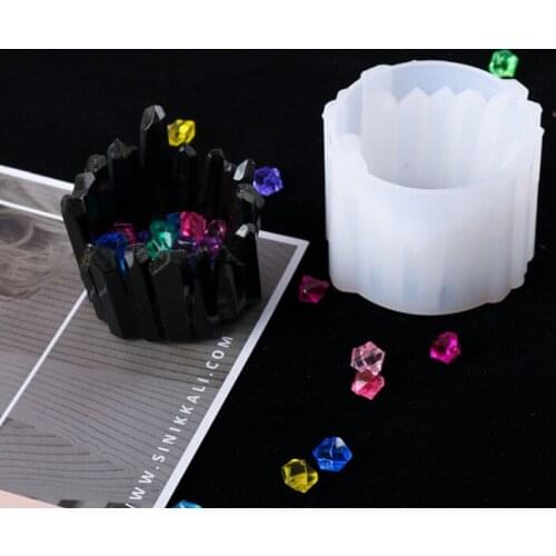 Transparent Silicone Mould Dried Flower Resin Decorative Craft DIY Irregular Candlestick Mold Epoxy Resin Molds For Jewelry