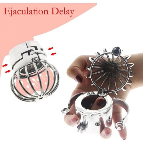 Reticular Metal Delay Ejaculation Ball Stretcher Scrotum Testicle Pendant Stainless Steel Penis Exercise Device BDSM Sex Toys