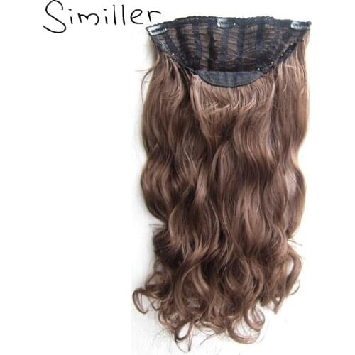 Similler 130g Synthetic Hair Extension 7 Clips in Curly Half Head Wig Elasticity Net Ombre Color 10 Colors