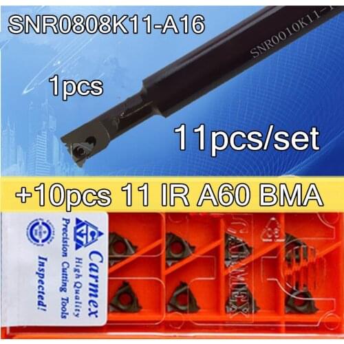 SNR0808K11-A16 16mm petiole CNC Internal thread Turning tool 1pcs +10pcs Carmex 11IR A60 BMA 11pcs/set Free shipping