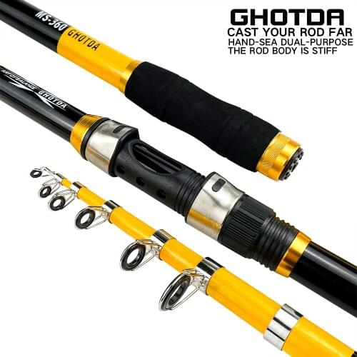 GHOTDA 2.1M -3.6M Carp Fishing Rod feeder Hard Carbon Fiber Telescopic Fishing Rod Fishing Pole