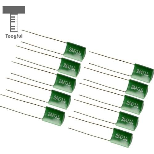Tooyful 10 Pieces 0.047/2A473J Capacitors DIY for Electric Guitars Bass Tone Caps Green