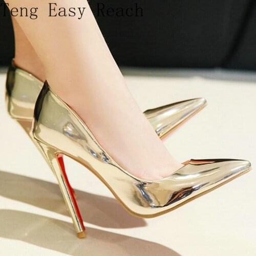 Women Shoes Sexy Super High Heel Pumps Fashion Slip on Lazy Shoes Woman Pointed Toe Party Spring Autumn Shoes Women Gold Silver