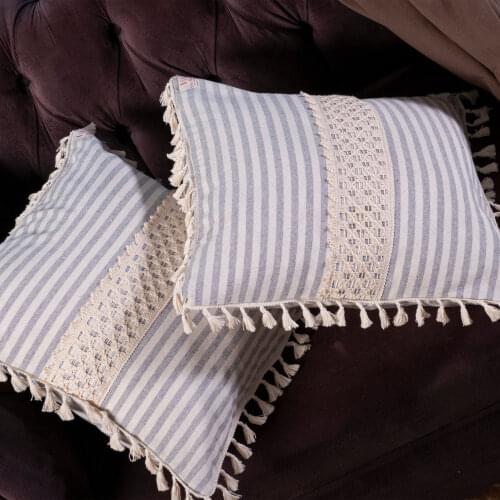 Vivamaison Double Set Custom Design Linen or Cotton Cushion Combination Home Pillow Cover Pillow Cover Decorative Cover 2 Piece