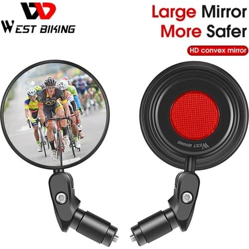 WEST BIKING 360° Bicycle Rearview Mirror Wide Range HD Cycling Mirror Adjustable Handle Bar Reflector for MTB Bike Accessories