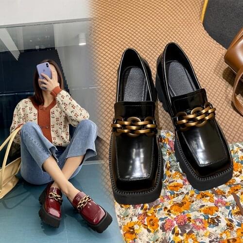 Womens Leather Shoes 2021 New Autumn Japan Platform Shoes Retro British Wind Casual Shoes Tide Shoes for Women Genuine Leather