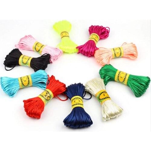 1pc Satin Silk Rope Nylon Cord Colorful 20m Baby Teether Accessories Teething Necklace Rattail Cord DIY Tool Toys