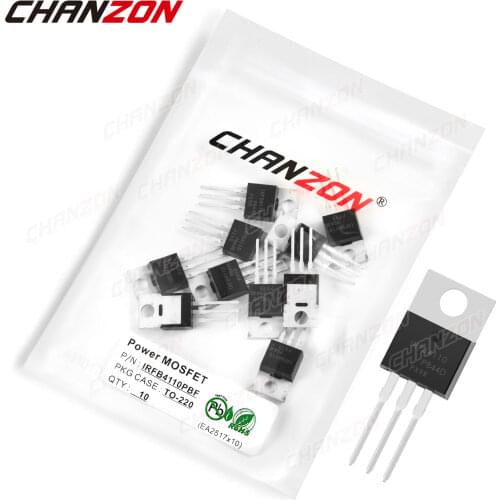 10Pcs IRFB4110PBF TO-220 Power Mosfet Transistor Bipolar Junction BJT Powerful Triode Tube Fets 120A 100V Integrated Circuits