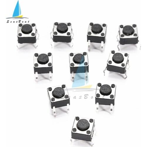 100PCS 4pin 6x6x4.3/5/6/7/8/9/10/13 mm Switch Tactile Push Button Switches 6x6x4.3mm 6x6x5mm 6x6x6mm 6x6x7mm 6x6x8mm 6x6x9mm