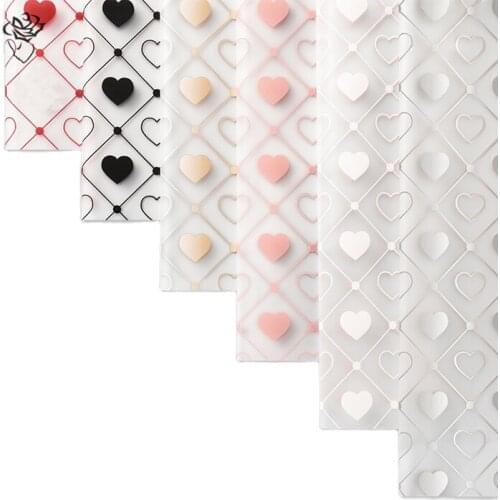 20 Sheets Foggy Half Transparent Jelly Film Love Heart Flower Wrapping Paper Waterproof Florist Supplies